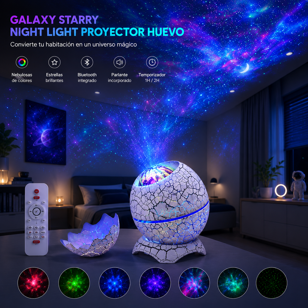 Galaxy Starry Night Light Proyector Huevo